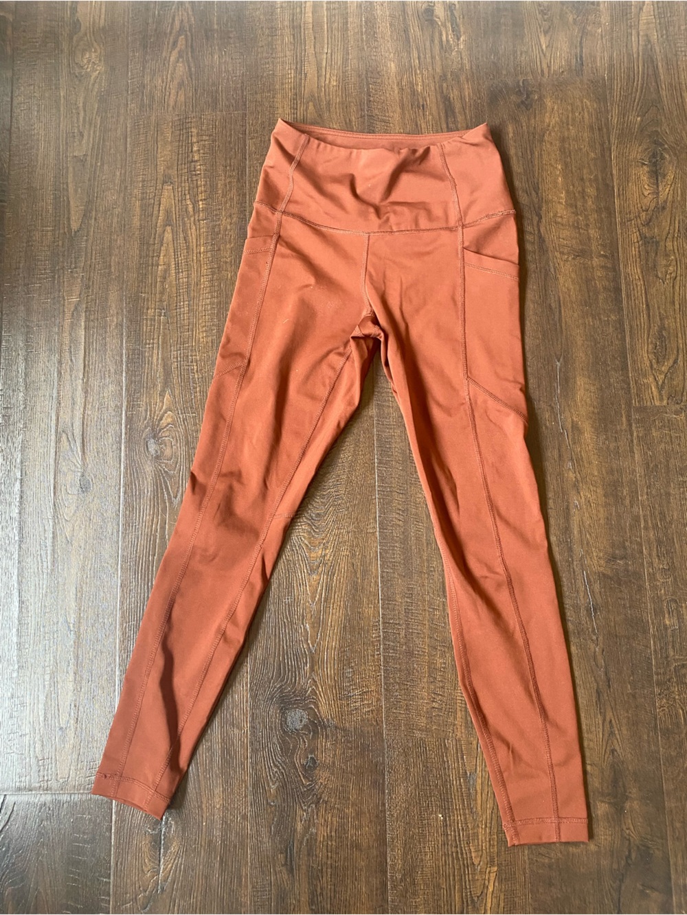 90 Degree By Reflex High-Waist Pocket Leggings - Dark Terracotta (Rust) - Picture 2 of 6